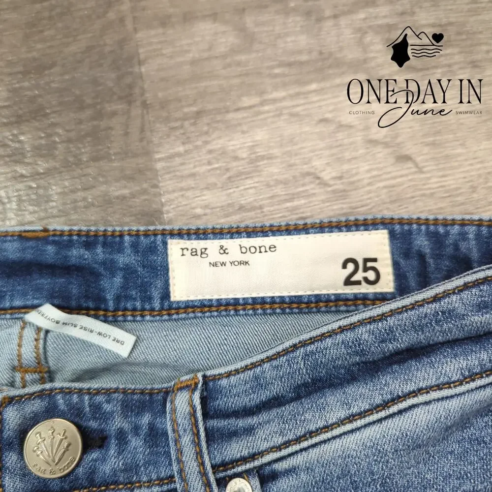 Rag & Bone The Dre Low Rise Slim Boyfriend Jeans Julienne NWT Size 0 (25)